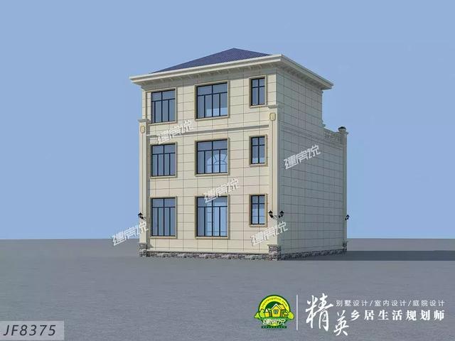 9x13米三層歐式小洋樓別墅設(shè)計圖，占地僅僅105平，外觀和布局那真的是沒得挑。