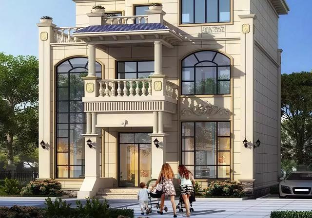 9x13米三層歐式小洋樓別墅設(shè)計圖，占地僅僅105平，外觀和布局那真的是沒得挑。