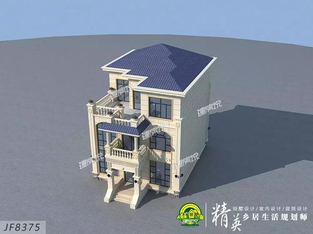 9x13米三層歐式小洋樓別墅設(shè)計圖，占地僅僅105平，外觀和布局那真的是沒得挑。