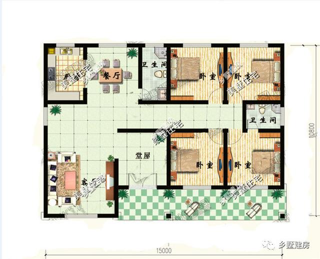 3款農村一層別墅設計圖，又省錢又住的舒服，首選一層自建別墅。
