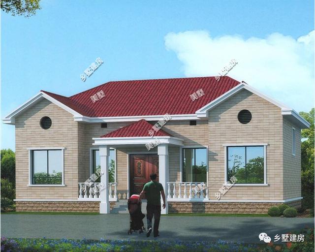 3款農村一層別墅設計圖，又省錢又住的舒服，首選一層自建別墅。