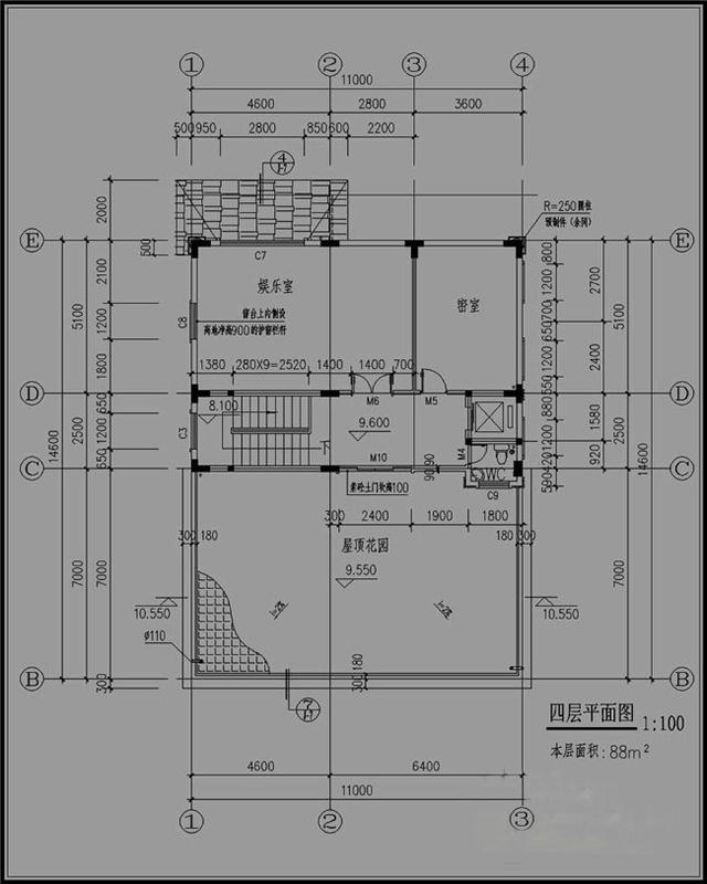 11X16米三層半別墅設計圖，時尚大方，結構美觀漂亮，適合農村居住。