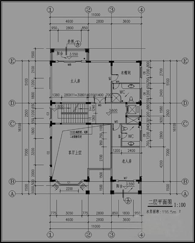 11X16米三層半別墅設計圖，時尚大方，結構美觀漂亮，適合農村居住。