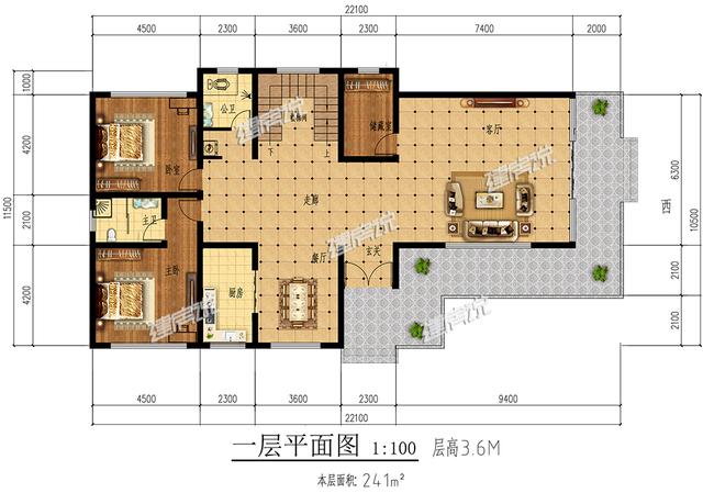 農村二層別墅設計圖，現代感十足，建在環境優美的鄉村，是很惹眼的存在。