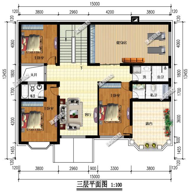 15x13.45的三層農村自建房，涵養與大方兼顧，建起來了那一定是萬眾矚目！