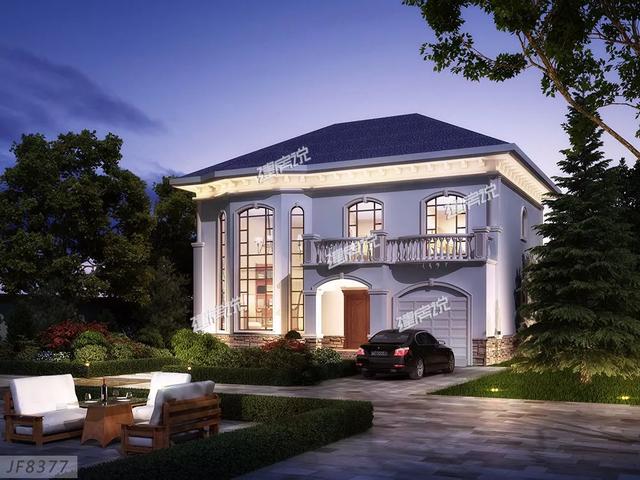 精致秀氣的二層別墅設計圖，整體暖色調，讓人一看就感覺很溫暖