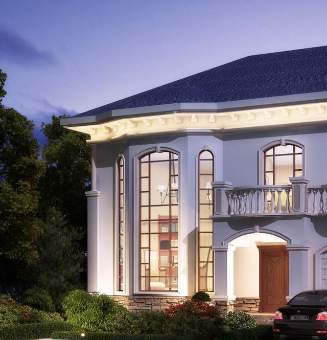 精致秀氣的二層別墅設計圖，整體暖色調，讓人一看就感覺很溫暖