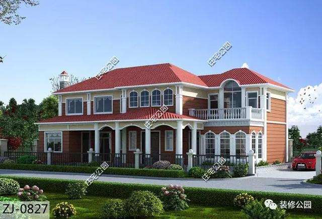 二層自建房設計圖，帶裝修效果，優雅大氣，實乃鄉村別墅的典范之作