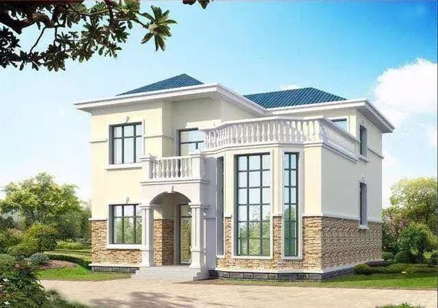 12x12米農村二層別墅設計圖，外觀簡單大氣，22萬左右就能建起主體，回村建一棟相當實惠。