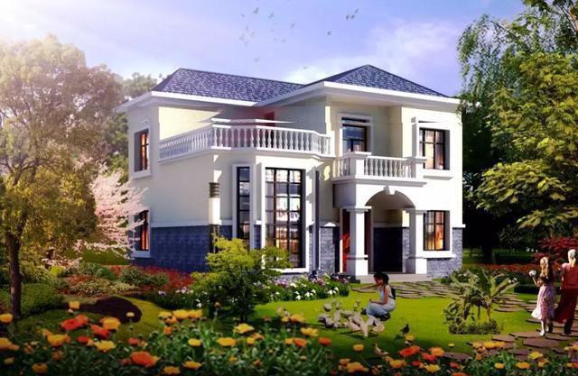 12x12米農村二層別墅設計圖，外觀簡單大氣，22萬左右就能建起主體，回村建一棟相當實惠。