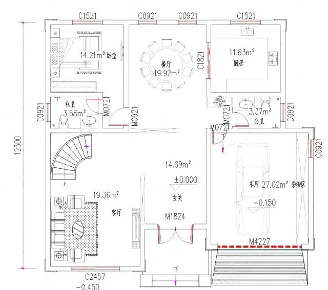 13×12米三層別墅設計圖，美觀時尚，造價35萬以內。