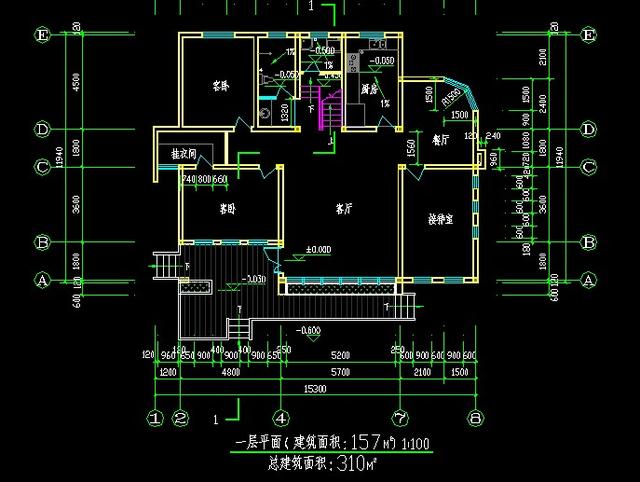 15x12米二層山地別墅設(shè)計(jì)圖，美式風(fēng)格，簡單漂亮。