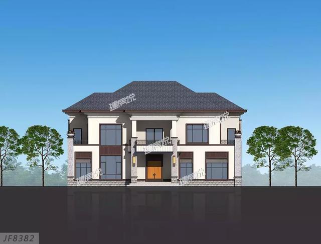 二層新中式花園泳池別墅設計圖，造型恢宏大氣，建房發愁的朋友進來看。