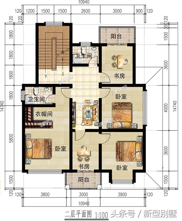占地128平米的三層新中式別墅設計圖，簡約大氣，不妨你來建一棟？