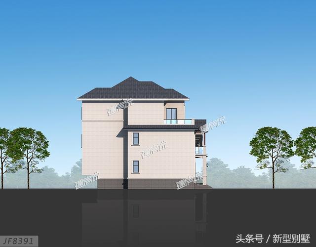 占地128平米的三層新中式別墅設計圖，簡約大氣，不妨你來建一棟？