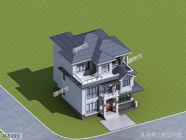 占地128平米的三層新中式別墅設計圖，簡約大氣，不妨你來建一棟？