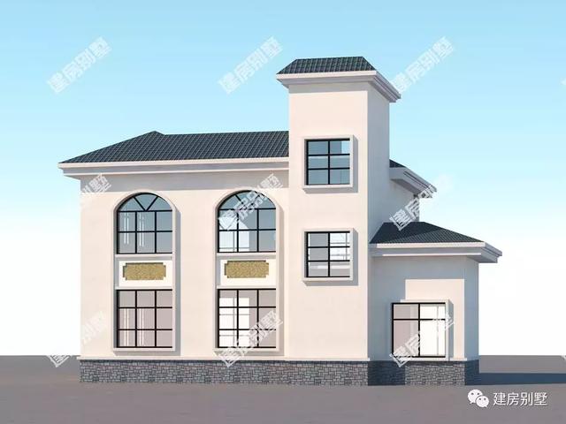 兩款平屋頂設計的二層別墅設計圖，主體造價低，簡單易施工