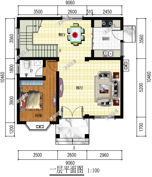 占地僅僅只有91m2農村三層別墅設計圖，符合大部分人的建房口味