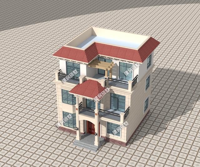 占地僅僅只有91m2農村三層別墅設計圖，符合大部分人的建房口味