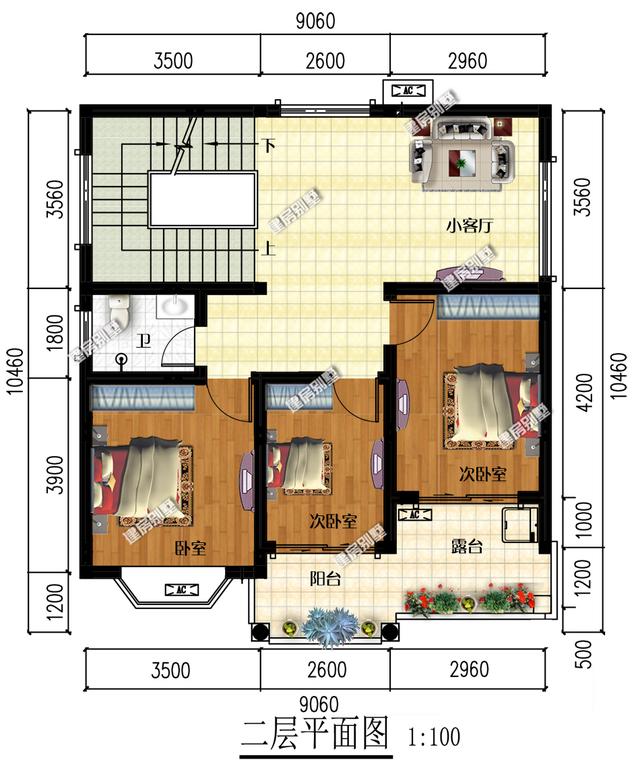 占地僅僅只有91m2農村三層別墅設計圖，符合大部分人的建房口味