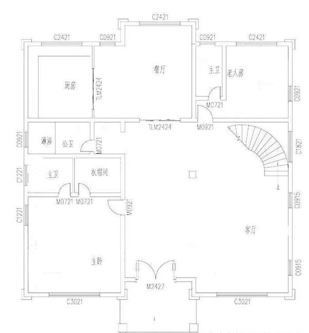 16×16米帶挑空客廳豪華三層農村別墅設計效果圖，造價65萬，框架結構