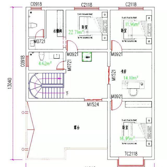 35萬以內占地140平方米中式風格三層別墅設計圖，各種功能設計應有盡有