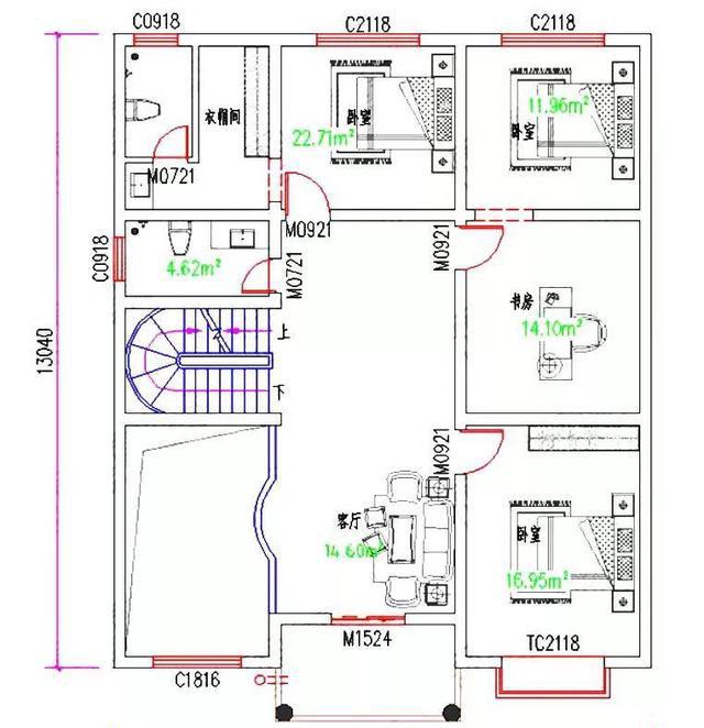 35萬以內占地140平方米中式風格三層別墅設計圖，各種功能設計應有盡有