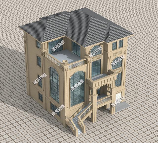 四層別墅設計圖，帶地下車庫，客廳挑空設計，真是美極了