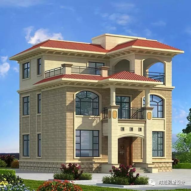 小戶型三層歐式別墅設計圖，帶涼亭露臺影視廳，6室3廳適合自建