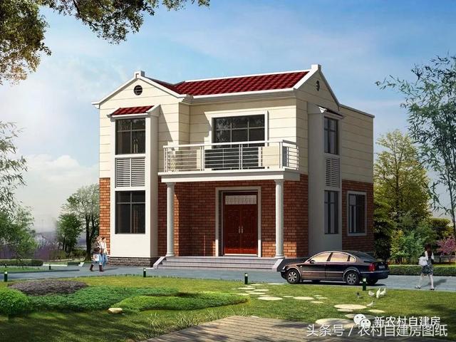 3款20萬就能搞定的二層農村自建房設計圖，4間臥室還帶堂屋