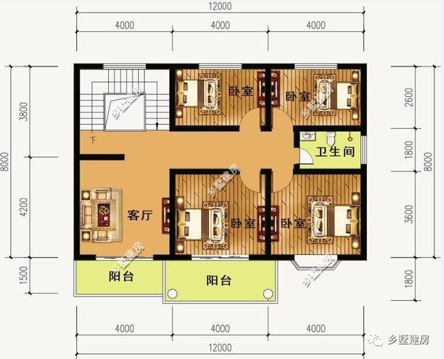 2款二層別墅設計圖，城市房子買不起，就去農村建一所屬于自己的房子吧