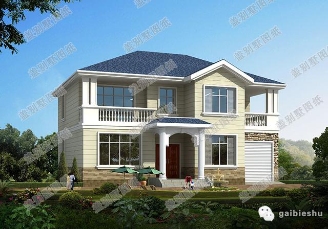 30萬以內二層自建房全套CAD施工圖，14×11米6臥帶車庫