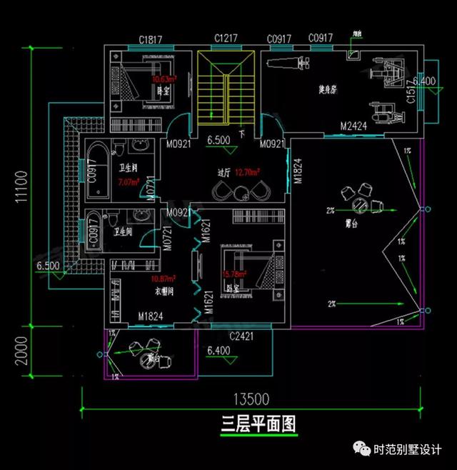 14x13米三層新中式別墅設計圖，大氣美觀適合自建，比歐式更簡約、更耐看。