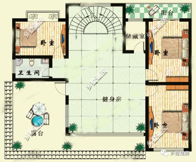 兩款平頂別墅設(shè)計(jì)圖，平屋頂造價(jià)低，簡單實(shí)用，適合糧食晾曬