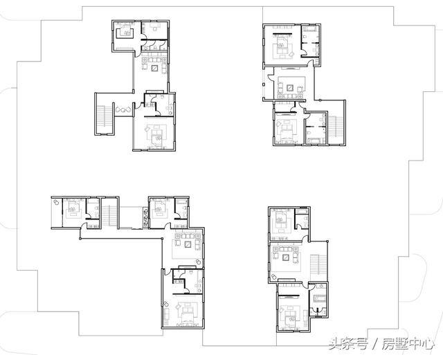 三兄弟合力建的四棟別墅設計圖，一棟給父母，方便以后照顧父母