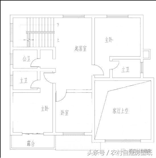 復式二層農村別墅設計圖，帶柴火灶和露臺，浪漫簡約，時尚經典