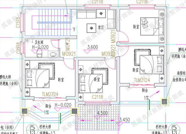 二層農村小別墅全套施工圖，美觀大氣，足夠滿足居住和日常享受