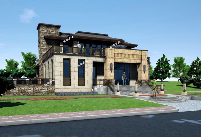 二層新中式獨棟別墅設計，空間利用合理，氣派奢華