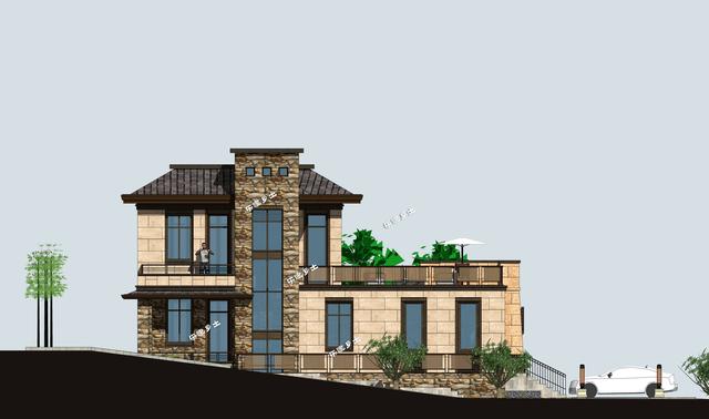 二層新中式獨棟別墅設計，空間利用合理，氣派奢華