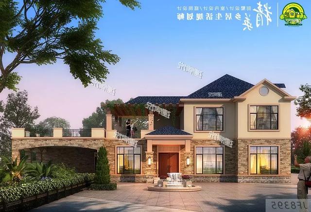 這款二層別墅設(shè)計圖，占地兩百多平方，外型極美，絕對稱得上是豪宅