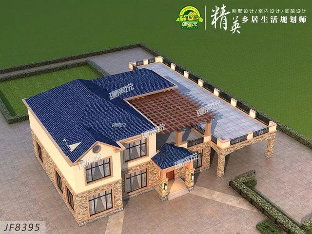 這款二層別墅設(shè)計圖，占地兩百多平方，外型極美，絕對稱得上是豪宅