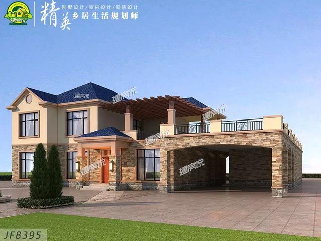 這款二層別墅設(shè)計圖，占地兩百多平方，外型極美，絕對稱得上是豪宅