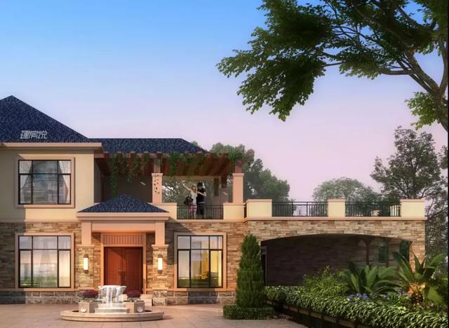 這款二層別墅設(shè)計圖，占地兩百多平方，外型極美，絕對稱得上是豪宅