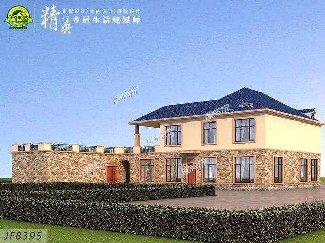 這款二層別墅設(shè)計圖，占地兩百多平方，外型極美，絕對稱得上是豪宅