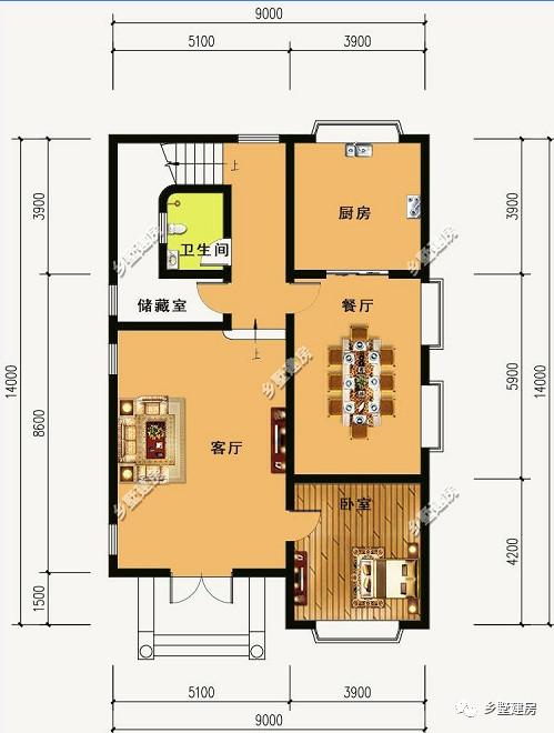 二層田園風自建房別墅設計圖，窄面寬宅基地一樣能建出漂亮的房子