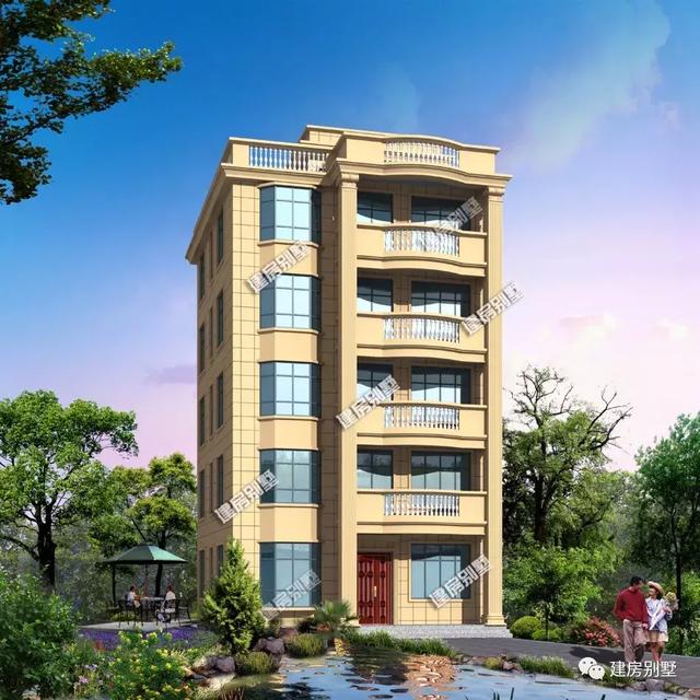 小面寬+平屋頂設計的五層別墅設計圖，這樣的自建房真正做到了美觀和實用