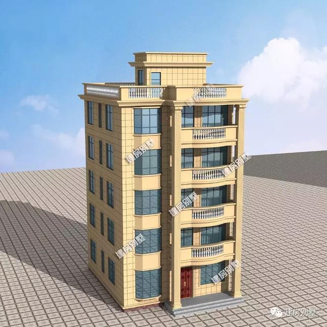 小面寬+平屋頂設計的五層別墅設計圖，這樣的自建房真正做到了美觀和實用