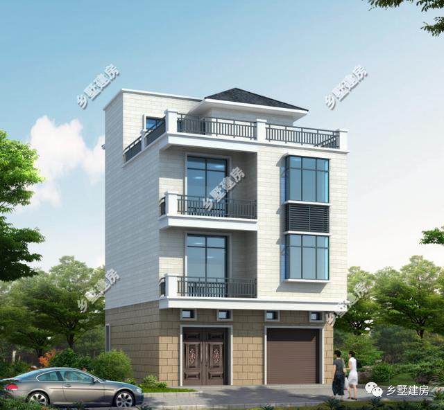 現(xiàn)代風別墅設計圖，簡約時尚，可商住兩用