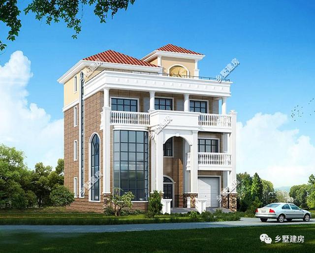 現(xiàn)代風別墅設計圖，簡約時尚，可商住兩用