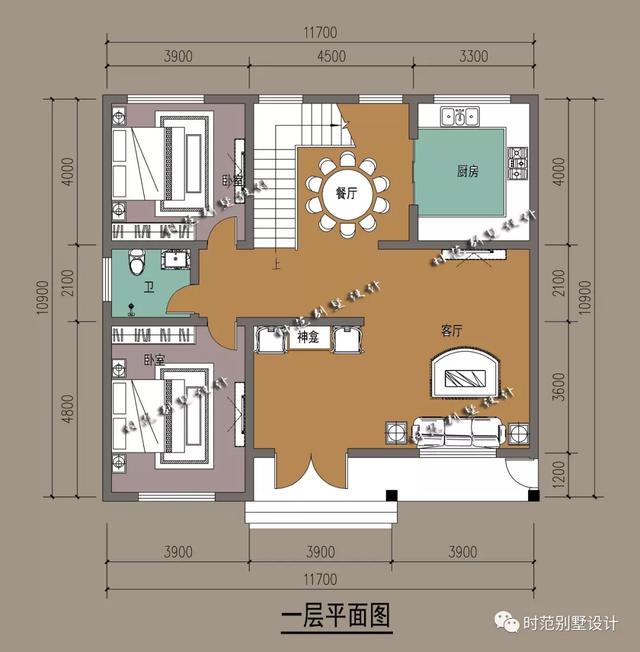 11x11米小戶型三層新中式農(nóng)村別墅設(shè)計圖，布局合理實(shí)用，適合農(nóng)村自建